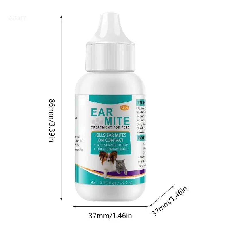 Dogs Earmite Oil Ear Mitetreatment for Dogs and Cats Pet Ear Canals Cats Earmite Pet Ear Cleaners Pet Ear Wash