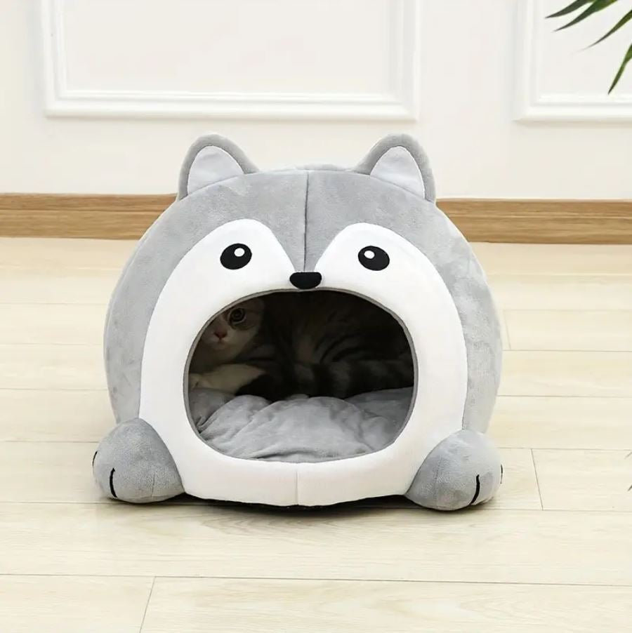 Cute Cat Bed Warm Pet Mat Super Soft House Cushion for Cats Dog Kitten Cave Pad