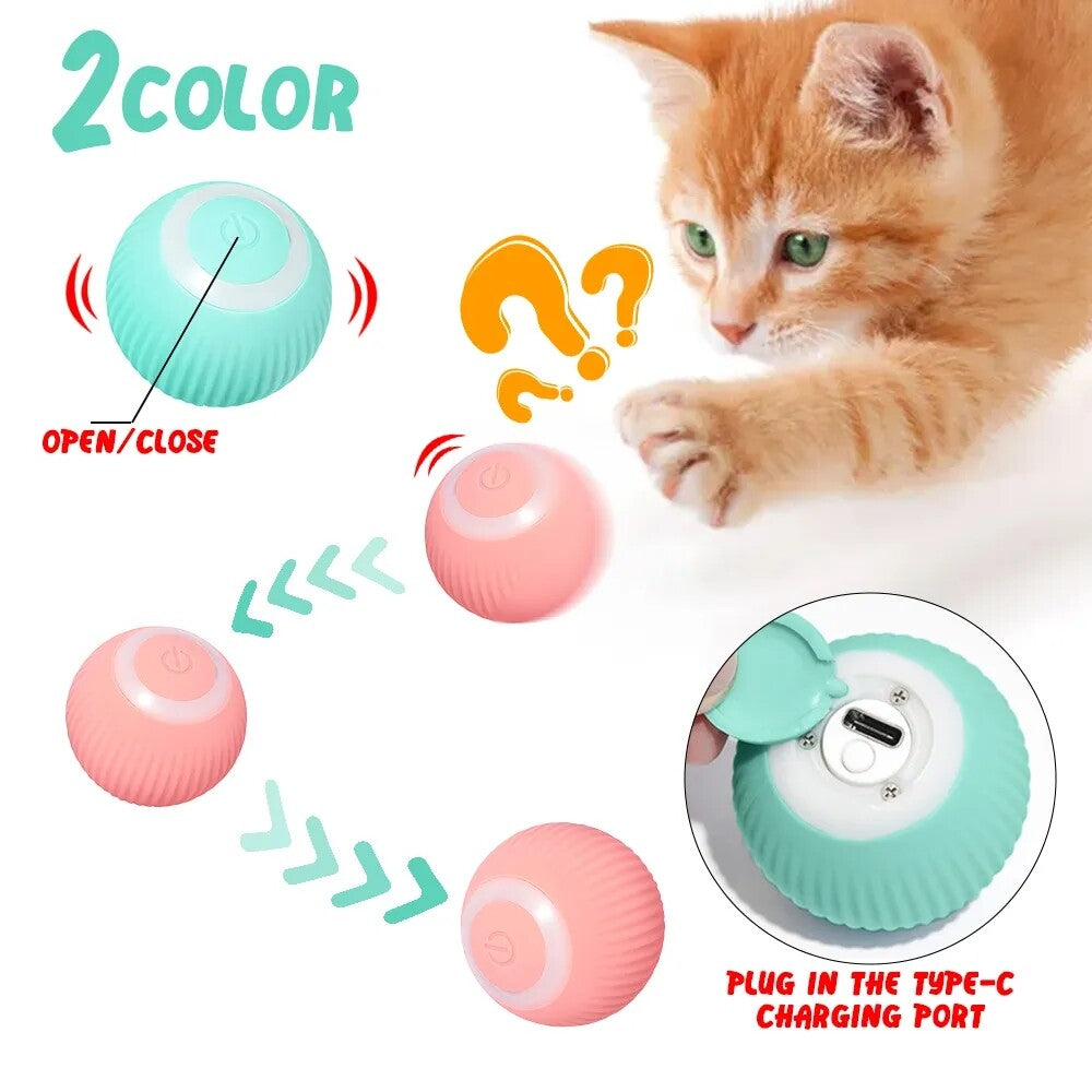 Smart Interactive Cat Toy Automatic Rolling Ball Electric Cat Kitten Ball Toys