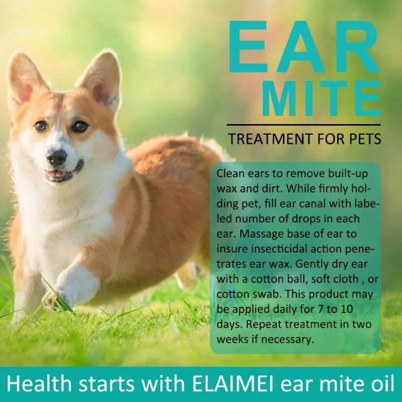 Dogs Earmite Oil Ear Mitetreatment for Dogs and Cats Pet Ear Canals Cats Earmite Pet Ear Cleaners Pet Ear Wash