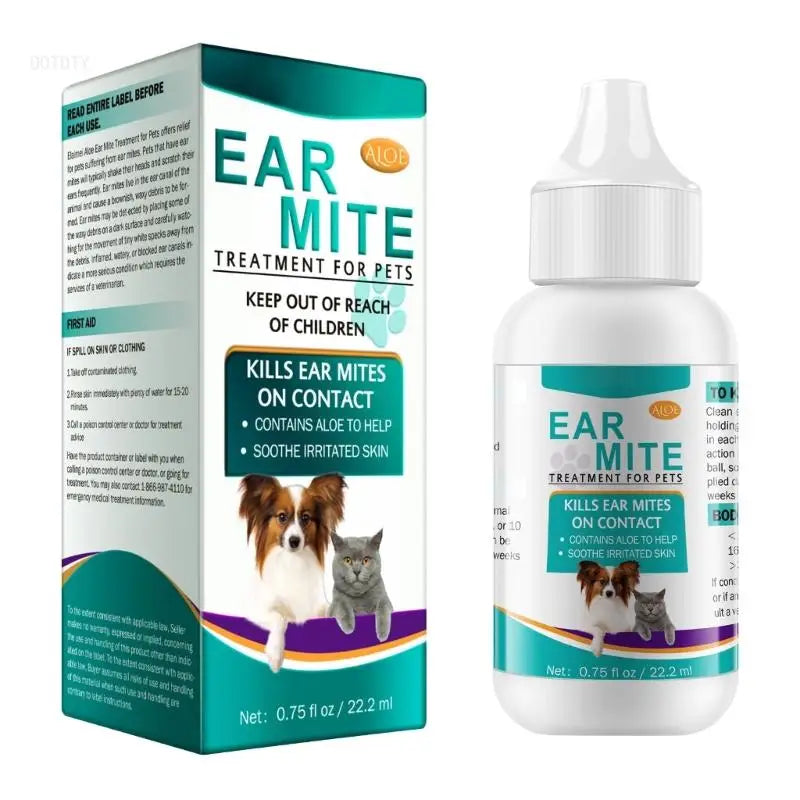 Dogs Earmite Oil Ear Mitetreatment for Dogs and Cats Pet Ear Canals Cats Earmite Pet Ear Cleaners Pet Ear Wash