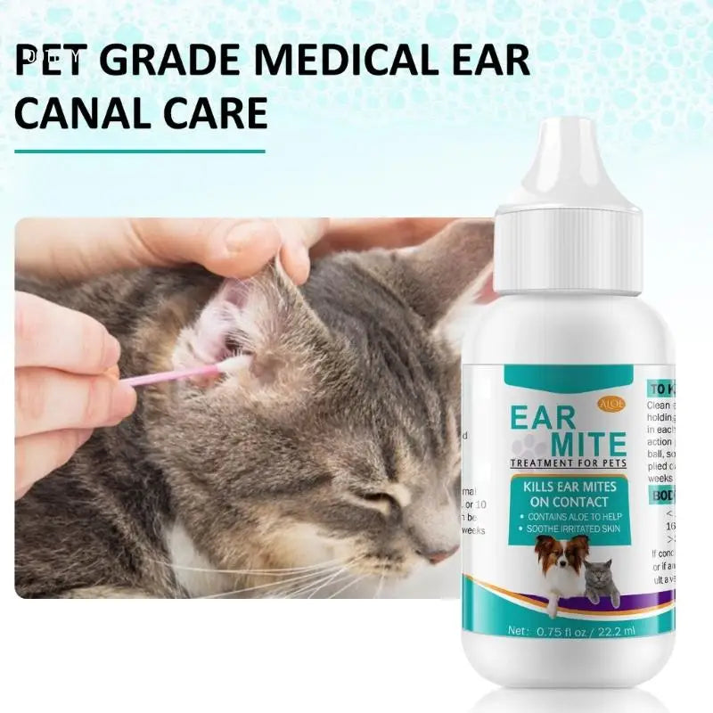 Dogs Earmite Oil Ear Mitetreatment for Dogs and Cats Pet Ear Canals Cats Earmite Pet Ear Cleaners Pet Ear Wash