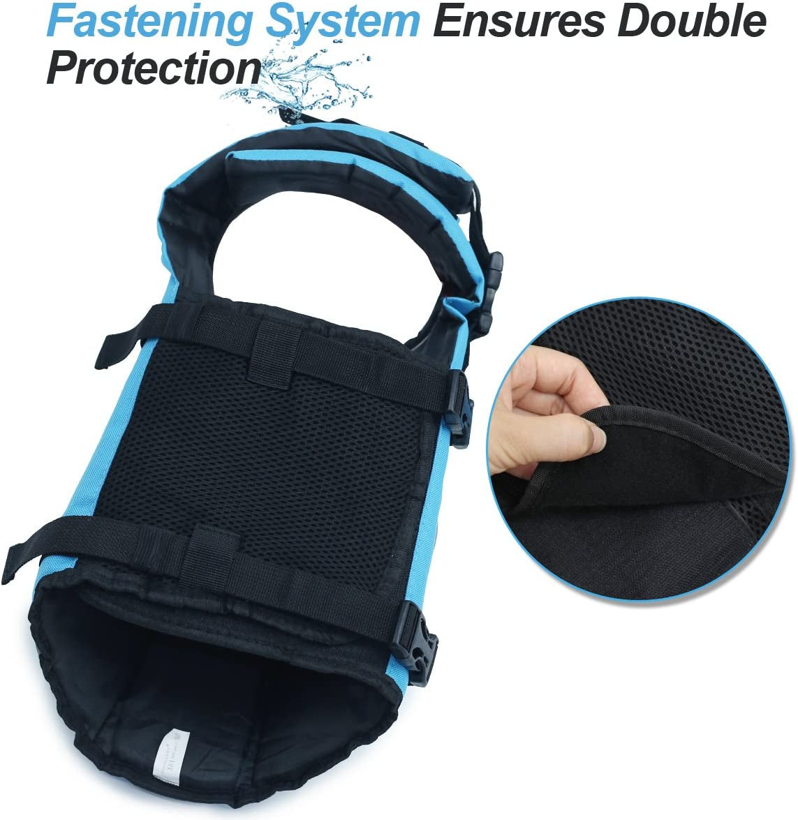 Rip Stop Dog Life Vest, Swimming Vest with Handle, Buoyancy for Doggy Puppy, Dog Life Jacket for Swimming & Boating, S, Blue