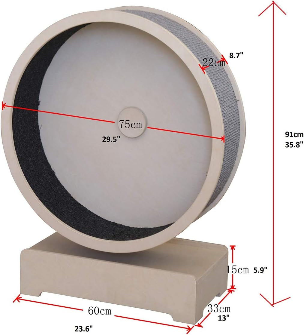 Spin-Kitty 29.5 Inch Cat Exerciser Wheel - Treadmill for Running, Spinning, and Scratching Fun – Great Physical Activity for Indoor and Outdoor Cats